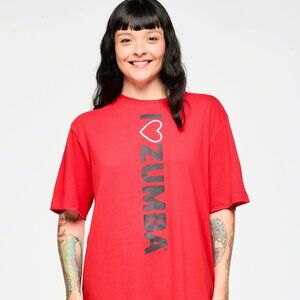 ZUMBAWEAR I Love Zumba Tee NWT - Color Red - One Size Fits Most